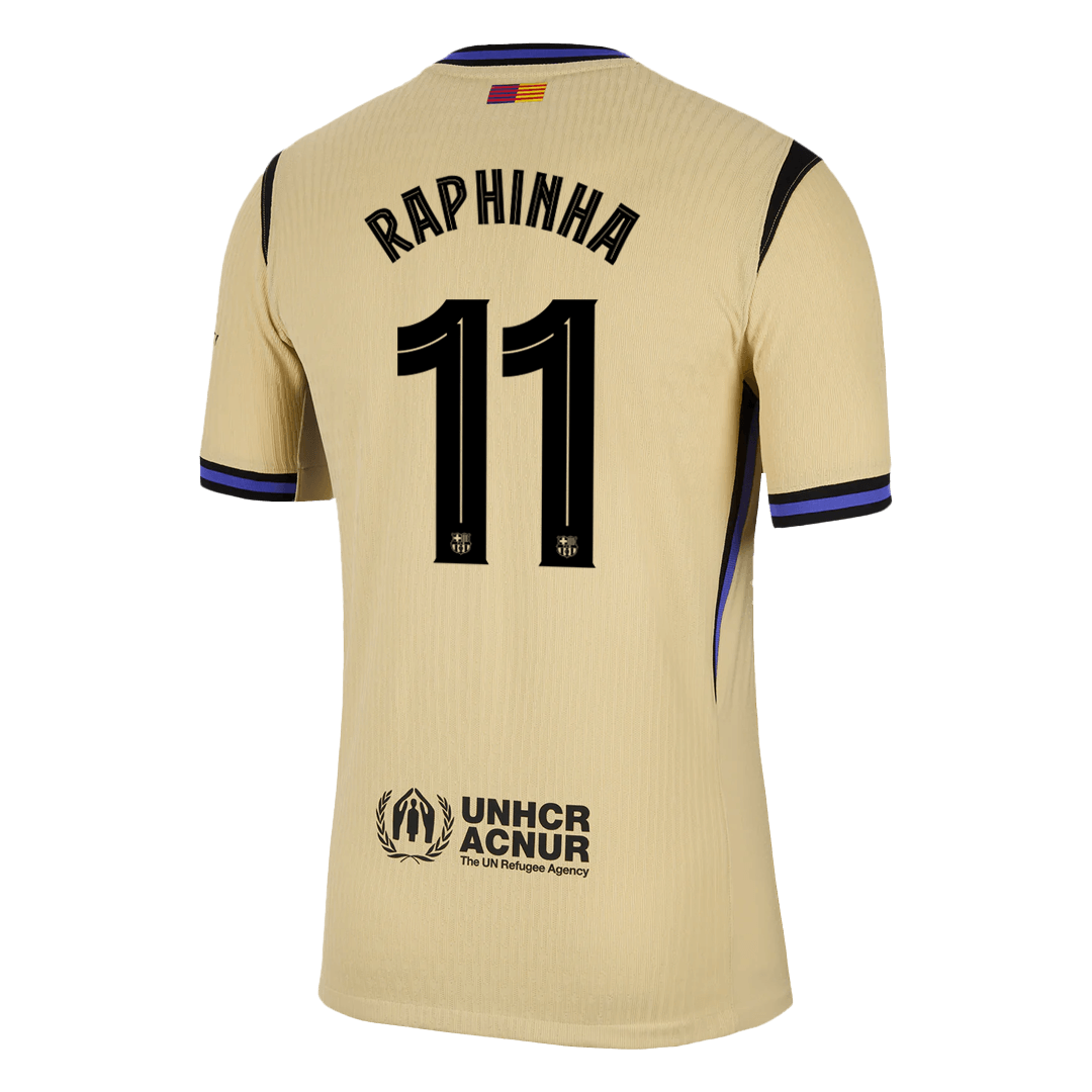 RAPHINHA #11 Barcelona Away Match Jersey Player Version 2025/26 - UCL 