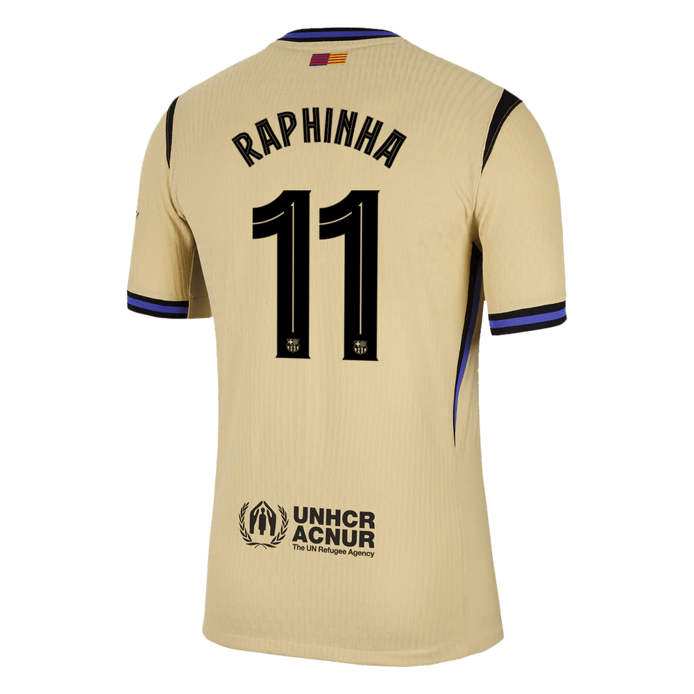 RAPHINHA #11 Barcelona Away Match Jersey Player Version 2025/26 - UCL 