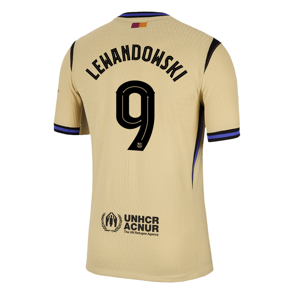 LEWANDOWSKI #9 Barcelona Away Match Jersey Player Version 2025/26 - UCL 