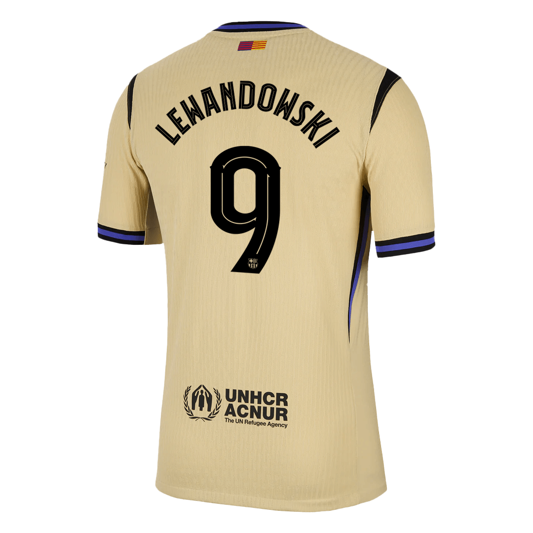 LEWANDOWSKI #9 Barcelona Away Match Jersey Player Version 2025/26 - UCL 