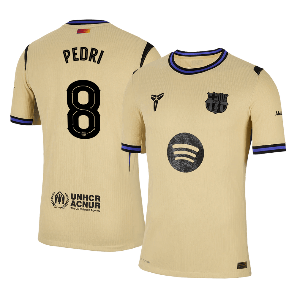 PEDRI #8 Barcelona Away Match Jersey Player Version 2025/26 - UCL 