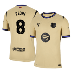 PEDRI #8 Barcelona Away Match Jersey Player Version 2025/26 - UCL 