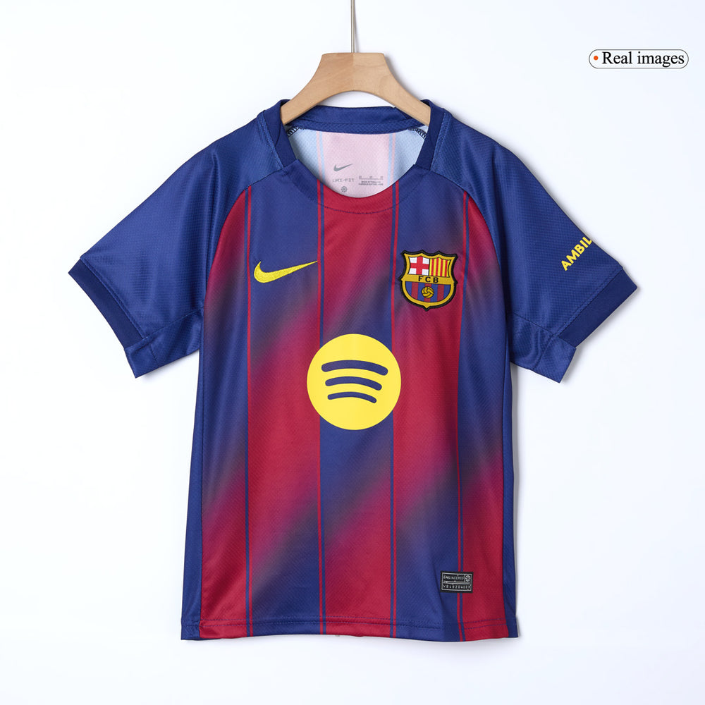 Kids Barcelona Home Jersey Full Kit 2025/26 