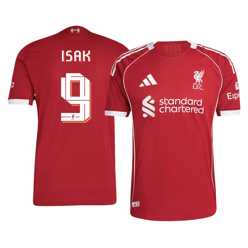 ISAK #9 Liverpool Home Match Jersey Player Version 2025/26 - UCL Font 