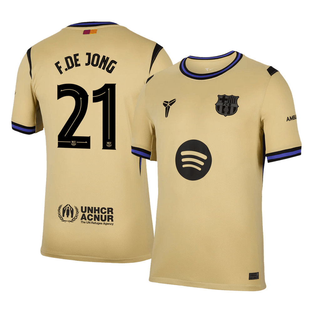 F.DE JONG #21 Barcelona Away Jersey 2025/26 - UCL 