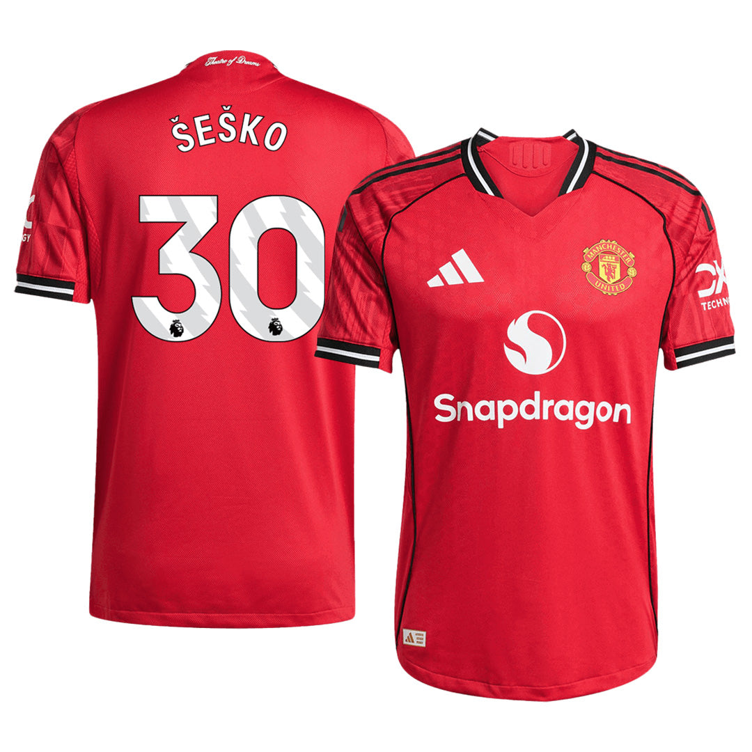 ŠEŠKO #30 Manchester United Home Match Jersey Player Version 2025/26 