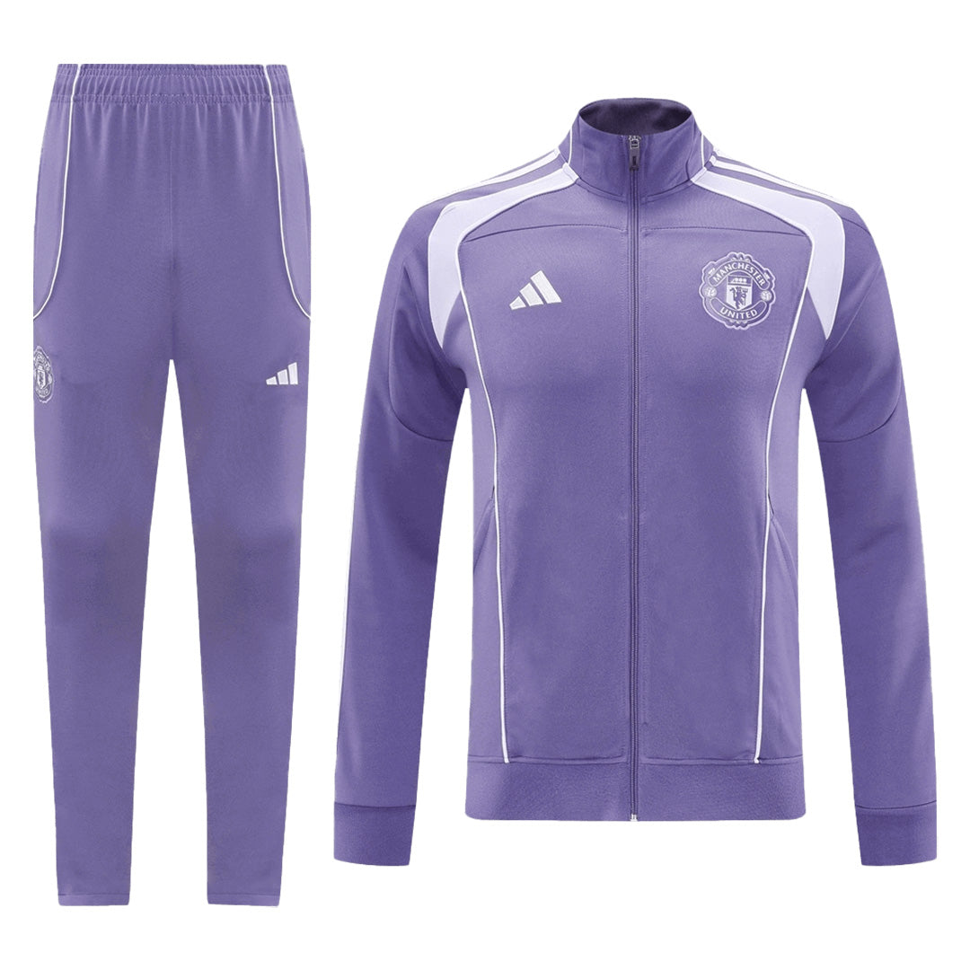 Manchester United Training Tracksuit Kit(Jacket+Pants) Purple 2025/26 