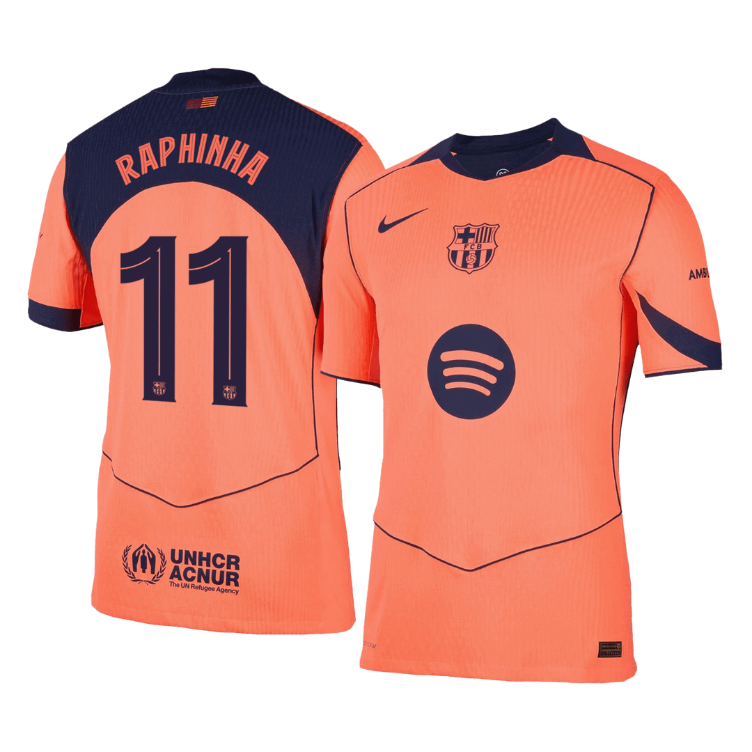 RAPHINHA #11 Barcelona Third Match Jersey Player Version 2025/26 - UCL 