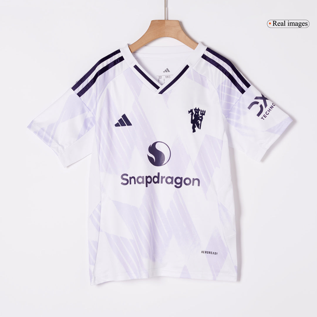 Kids Manchester United Away Jersey Full Kit 2025/26 