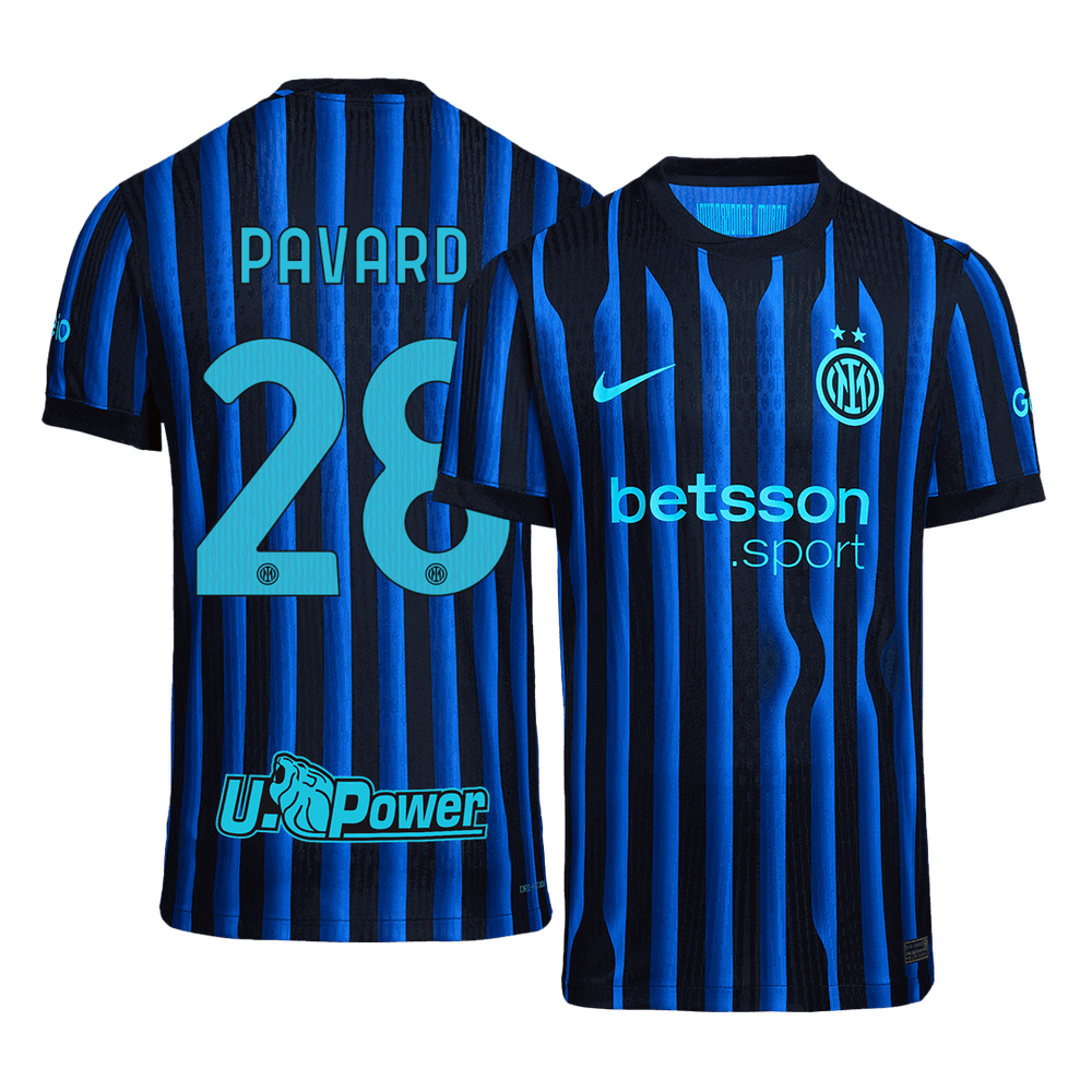 PAVARD #28 Inter Milan Home Match Jersey Player Version 2025/26 