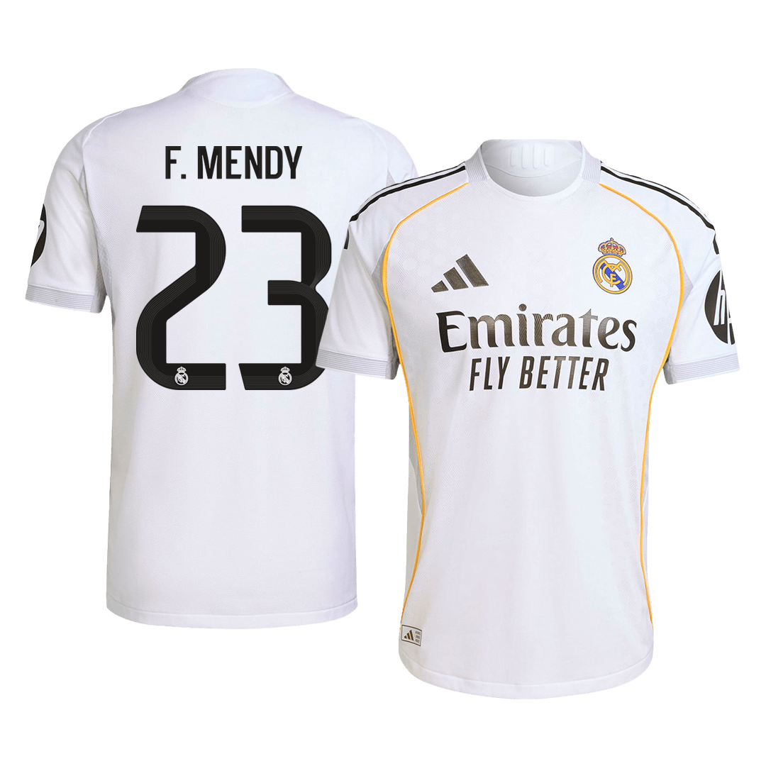 F.MENDY #23 Real Madrid Home Match Jersey Player Version 2025/26 