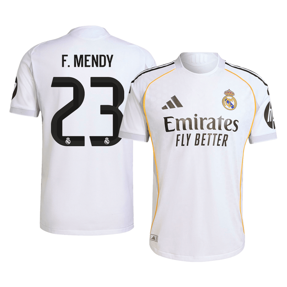 F.MENDY #23 Real Madrid Home Match Jersey Player Version 2025/26 