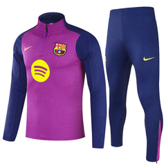 Barcelona 1/4 Zipper Sweat Kit(Top+Pants) Purple 2025/26 
