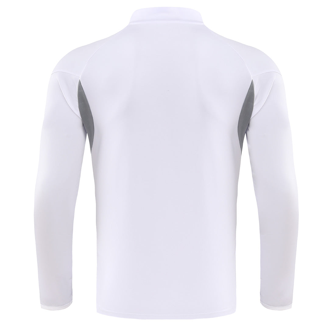 Real Madrid 1/4 Zipper Sweat Kit(Top+Pants) White 2025/26 