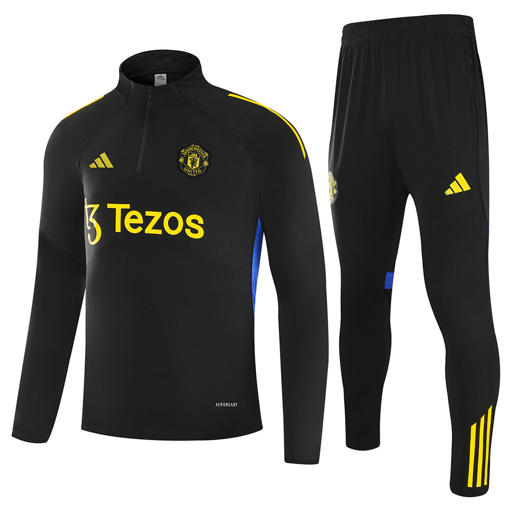 Manchester United 1/4 Zipper Sweat Kit(Top+Pants) Black 2025/26 