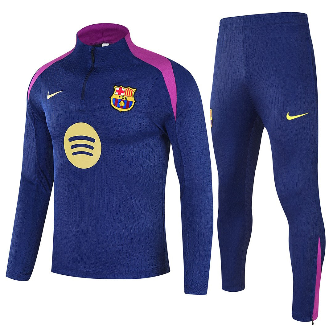 Kids Barcelona 1/4 Zipper Sweat Kit(Top+Pants) Navy 2025/26 