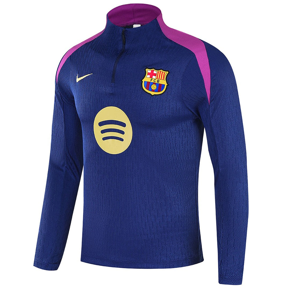 Kids Barcelona 1/4 Zipper Sweat Kit(Top+Pants) Navy 2025/26 