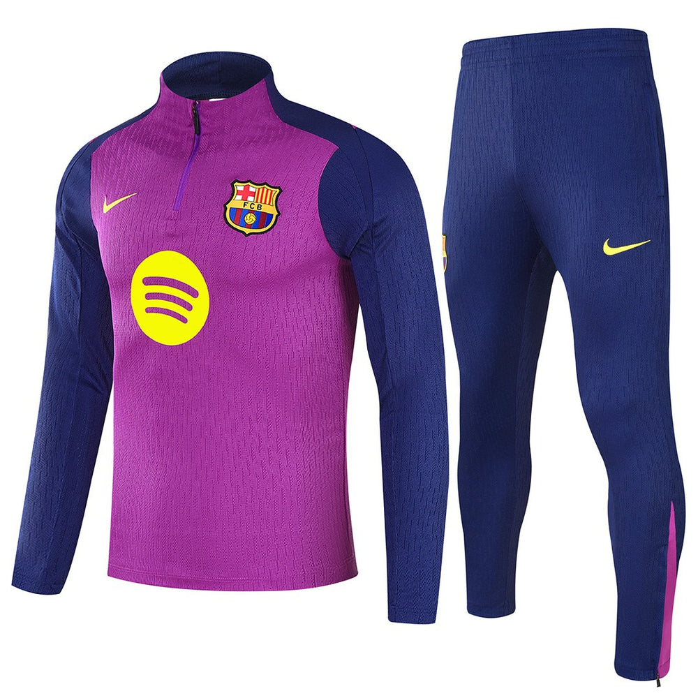 Kids Barcelona 1/4 Zipper Sweat Kit(Top+Pants) Purple 2025/26 
