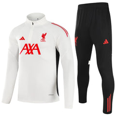 Kids Liverpool 1/4 Zipper Sweat Kit(Top+Pants) White 2025/26 