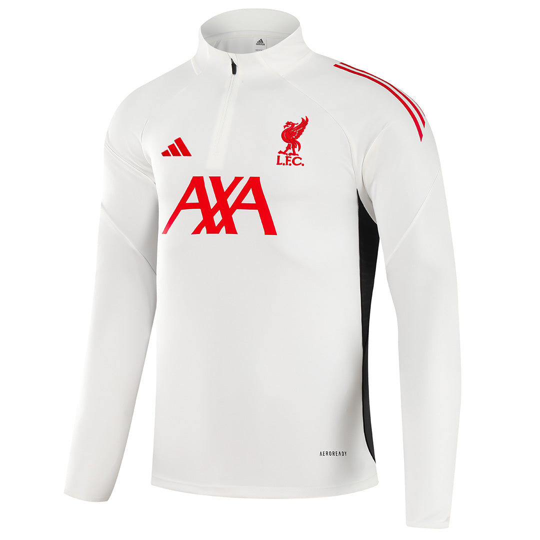 Kids Liverpool 1/4 Zipper Sweat Kit(Top+Pants) White 2025/26 