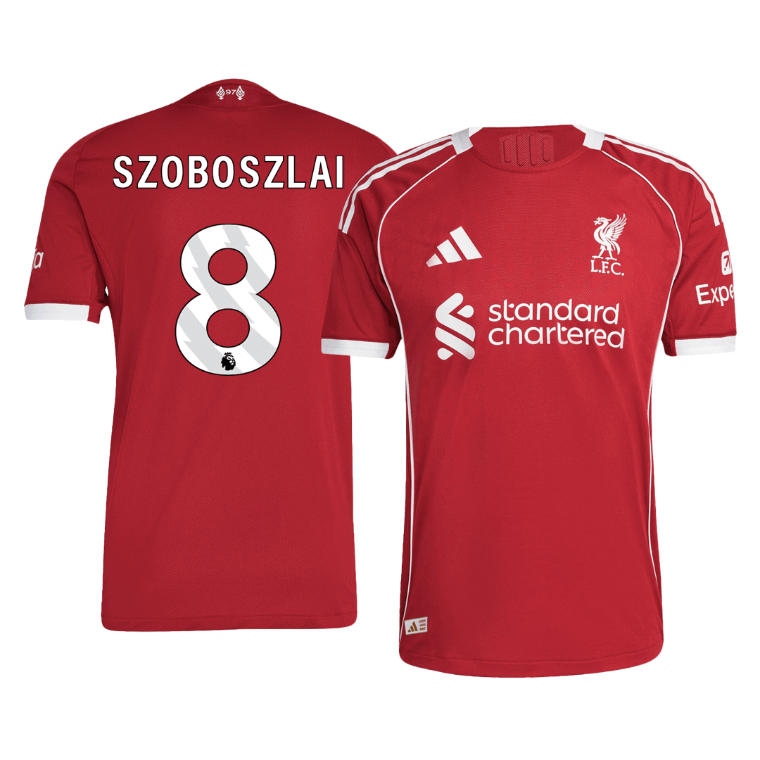 SZOBOSZLAI #8 Liverpool Home Match Jersey Player Version 2025/26 