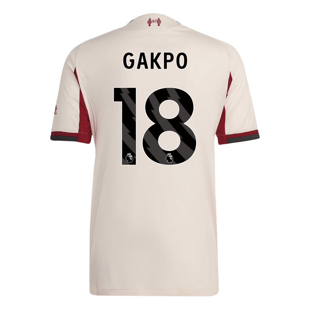 GAKPO #18 Liverpool Away Match Jersey Player Version 2025/26 