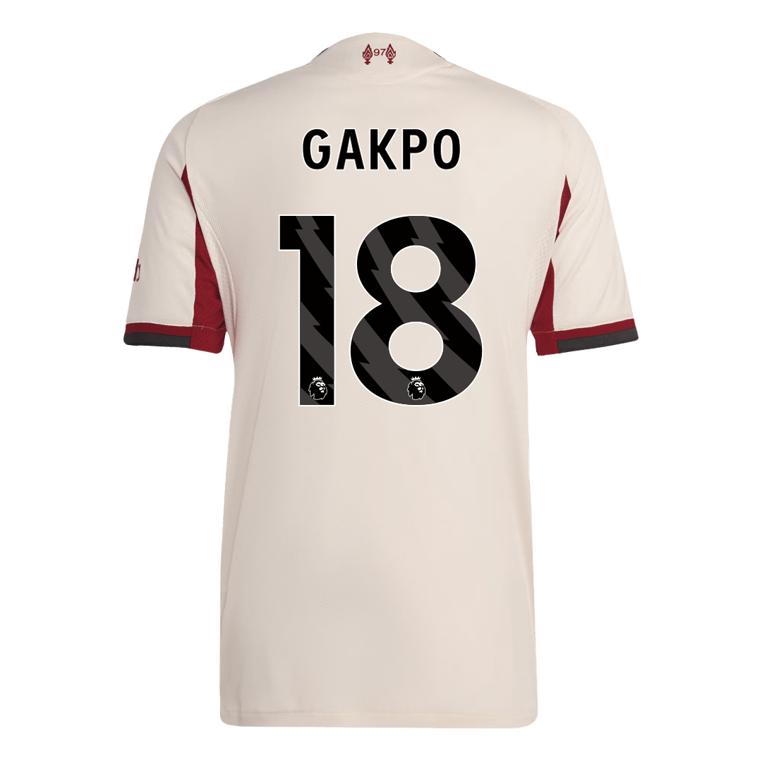 GAKPO #18 Liverpool Away Match Jersey Player Version 2025/26 
