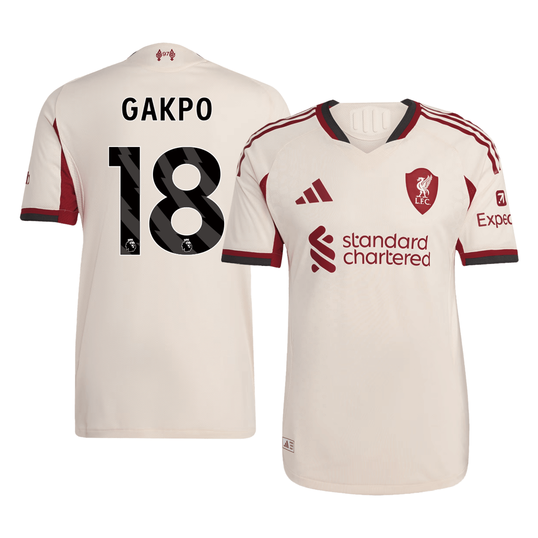 GAKPO #18 Liverpool Away Match Jersey Player Version 2025/26 