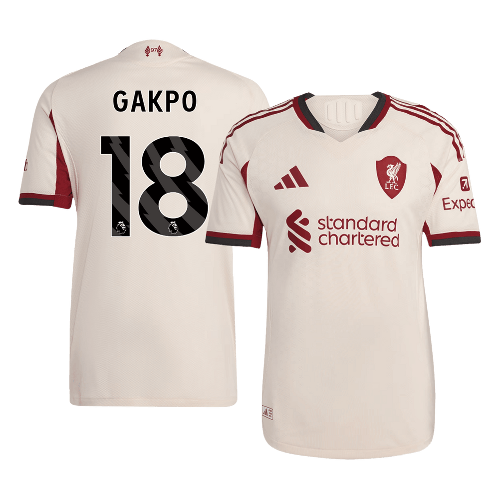 GAKPO #18 Liverpool Away Match Jersey Player Version 2025/26 