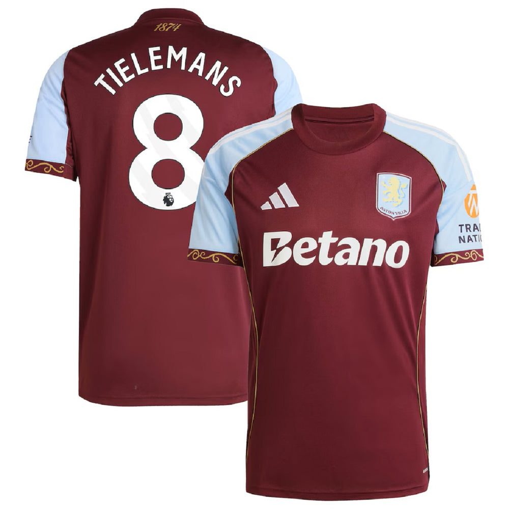 TIELEMANS #8 Aston Villa Home Jersey 2025/26 