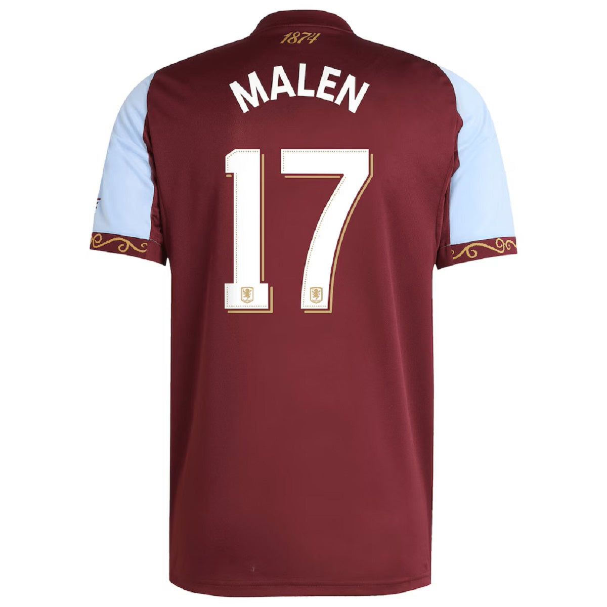 MALEN #17 Aston Villa Home Jersey 2025/26 - Cup Font 