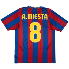 A.Iniesta #8 Retro Barcelona Home Jersey 2009/10 