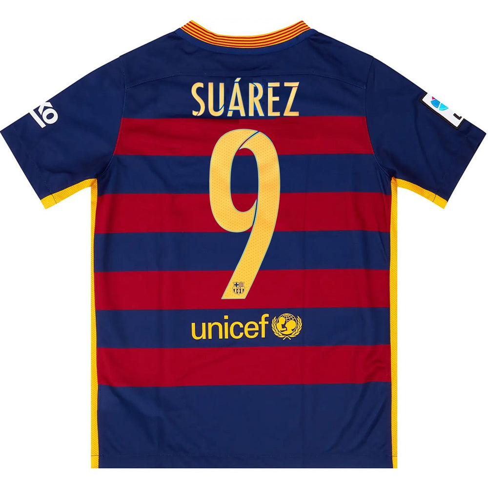 SUÁREZ #9 Retro Barcelona Home Jersey 2015/16 