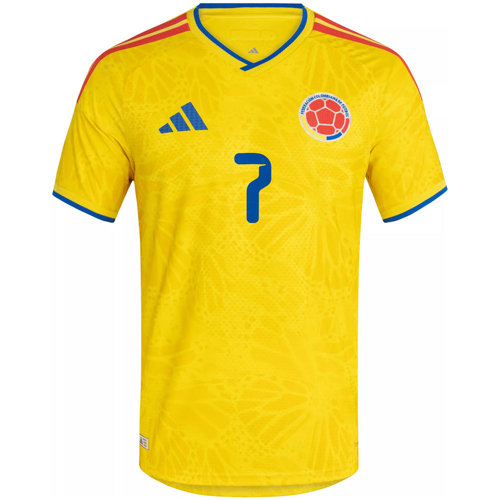 Luis Díaz #7 Colombia Home Match Jersey Player Version World Cup 2026 
