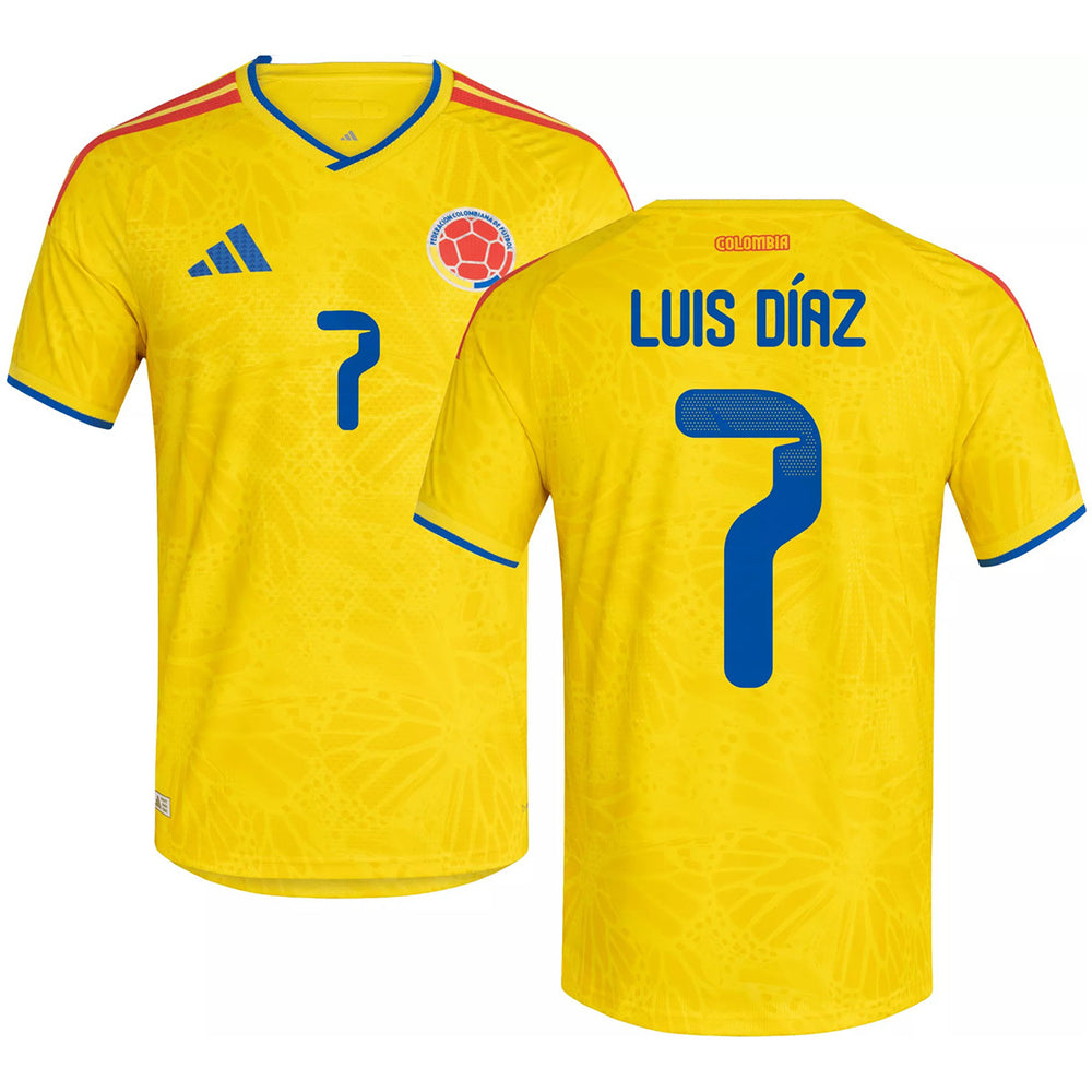 Luis Díaz #7 Colombia Home Match Jersey Player Version World Cup 2026 