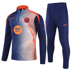 Barcelona 1/4 Zipper Sweat Kit(Top+Pants) Navy&Orange 2025/26 