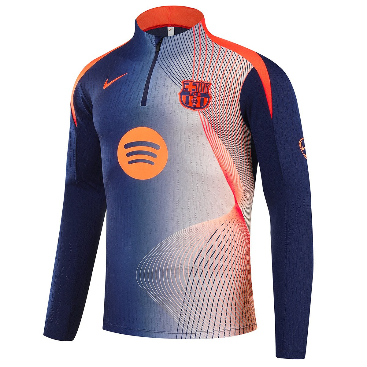 Barcelona 1/4 Zipper Sweat Kit(Top+Pants) Navy&Orange 2025/26 