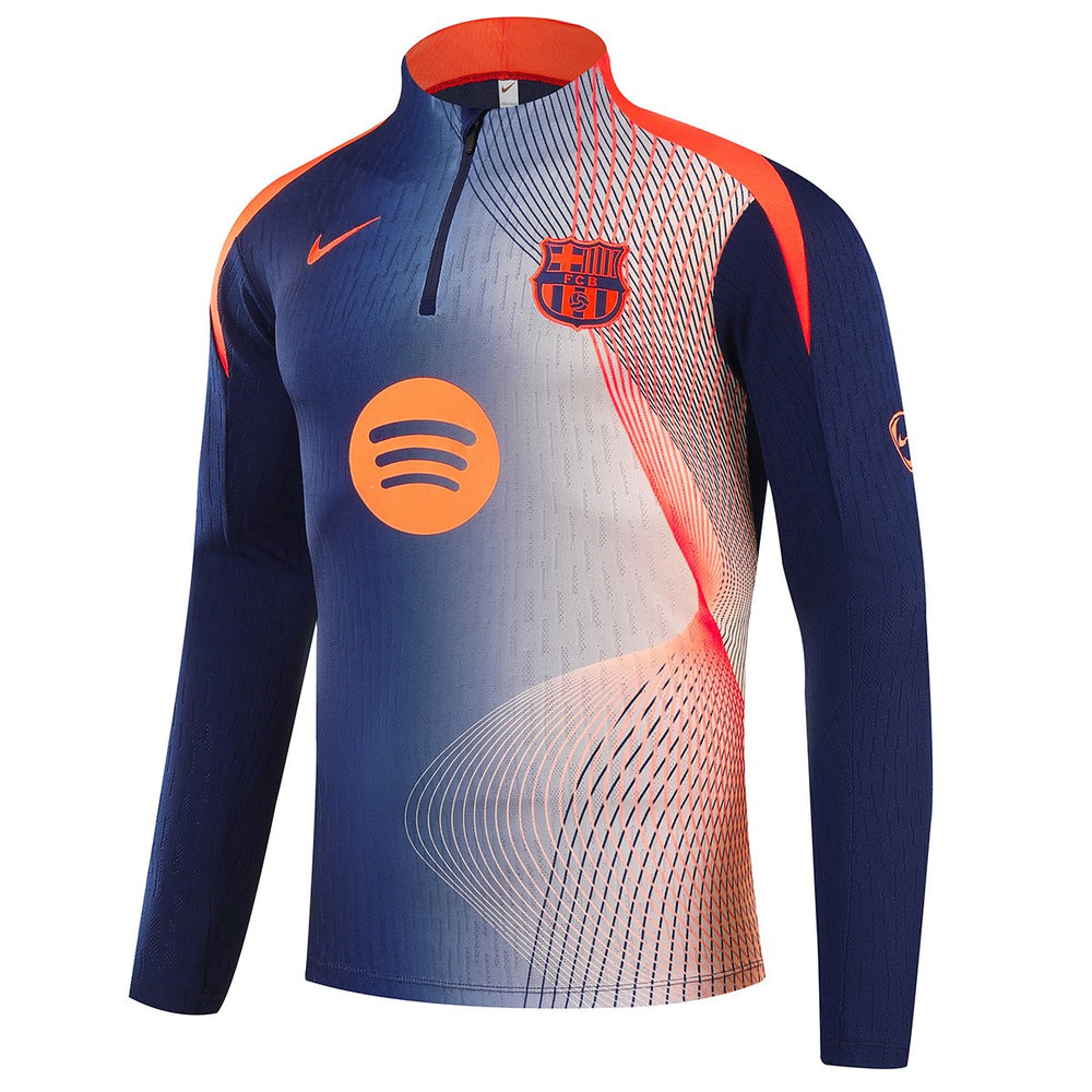 Barcelona 1/4 Zipper Sweat Kit(Top+Pants) Navy&Orange 2025/26 
