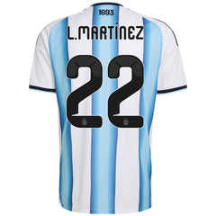 L.MARTÍNEZ #22 Argentina Home Jersey World Cup 2026 
