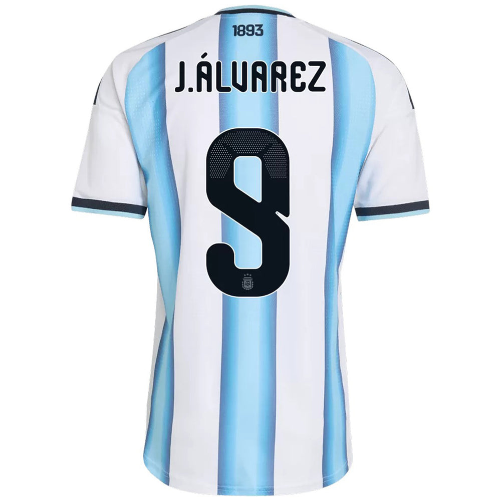 J.ÁLVAREZ #9 Argentina Home Match Jersey Player Version 2025/26 