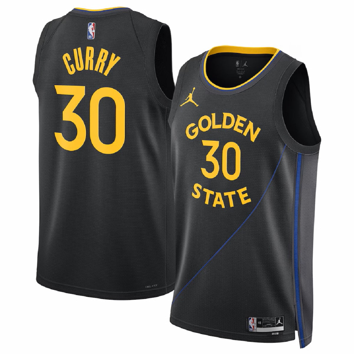 Unisex Golden State Warriors Stephen Curry #30 Black Swingman Jersey - Statement Edition 