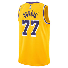 Unisex Los Angeles Lakers Luka Dončić #77 Nike Gold Swingman Jersey - Icon Edition 