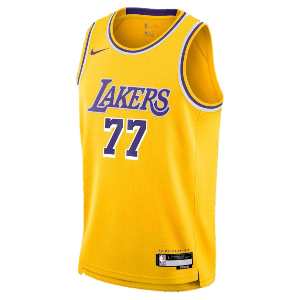 Unisex Los Angeles Lakers Luka Dončić #77 Nike Gold Swingman Jersey - Icon Edition 