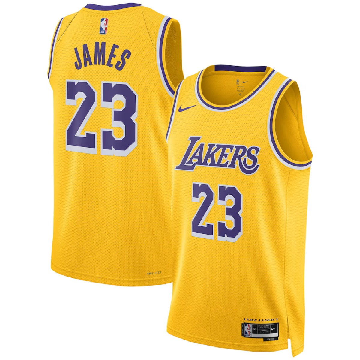 Unisex Los Angeles Lakers LeBron James #23 Gold Swingman Jersey - Icon Edition 