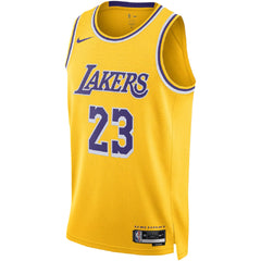 Unisex Los Angeles Lakers LeBron James #23 Gold Swingman Jersey - Icon Edition 
