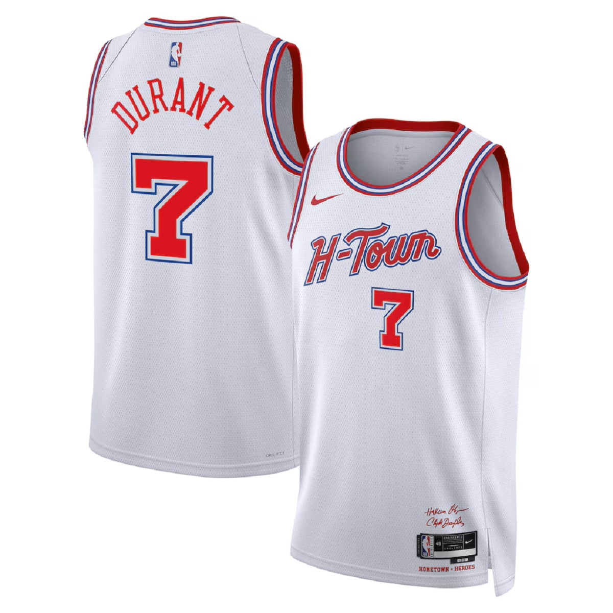 Unisex Houston Rockets Kevin Durant #7 White Swingman Jersey 2025/26 - City Edition 