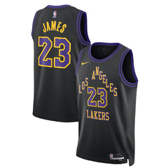 Unisex Los Angeles Lakers LeBron James #23 Black Swingman Jersey 2025/26 - City Edition 