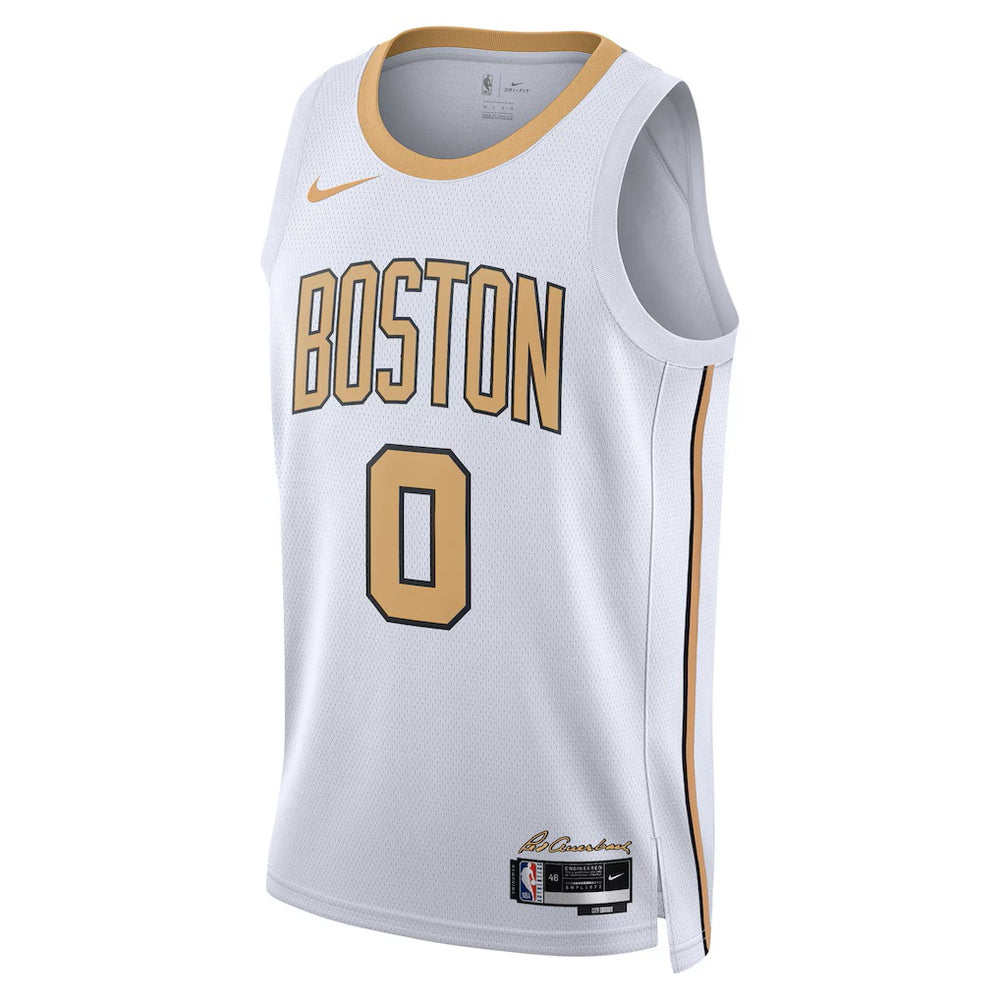 Unisex Boston Celtics Jayson Tatum #0 White Swingman Jersey 2025/26 - City Edition 