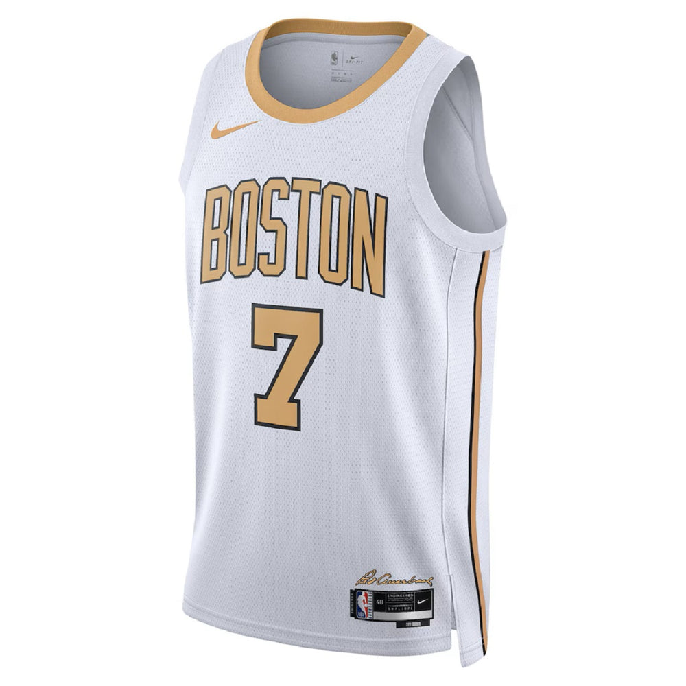 Unisex Boston Celtics Jaylen Brown #7 White Swingman Jersey 2025/26 - City Edition 
