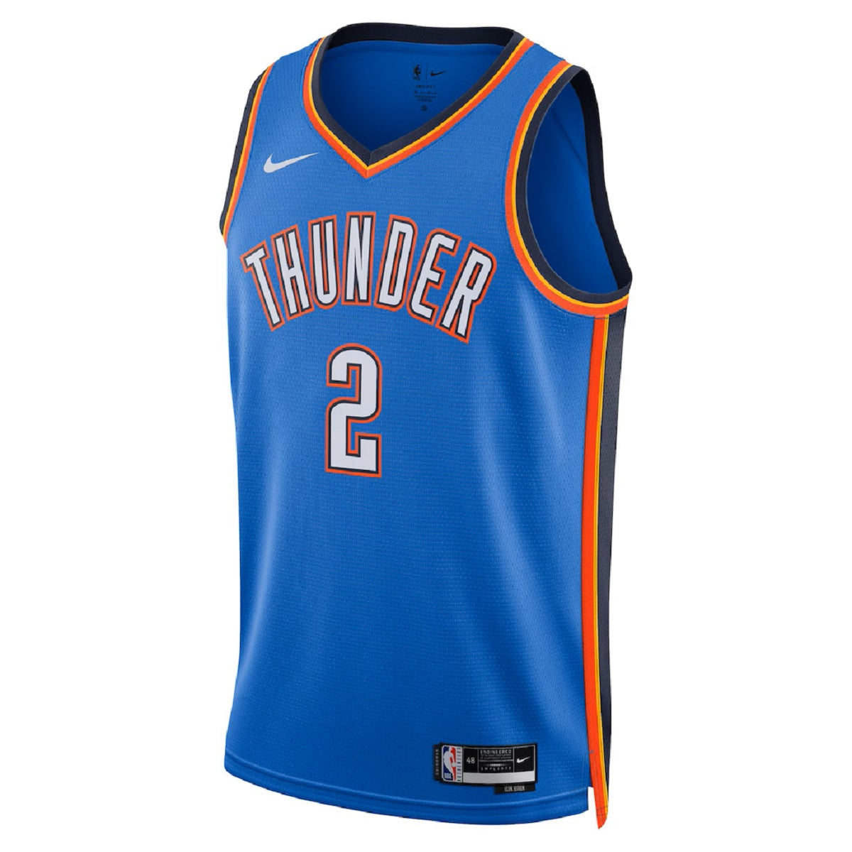 Unisex Oklahoma City Thunder Shai Gilgeous-Alexander #2 Blue Swingman Jersey - Icon Edition 